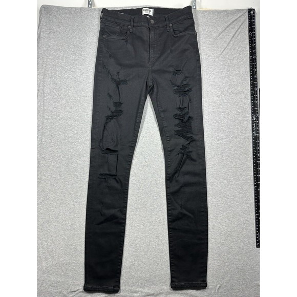 Agolde Sophie High Rise Skinny Jeans in Black Moonstruck Distressed Size 30 - Picture 2 of 7
